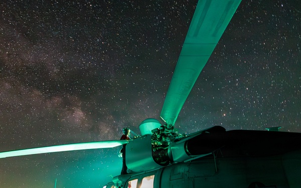 USS Mount Whitney Night Flight Operations