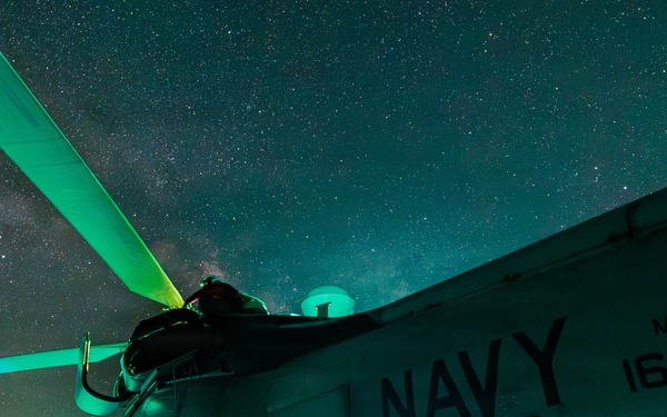 USS Mount Whitney Night Flight Operations