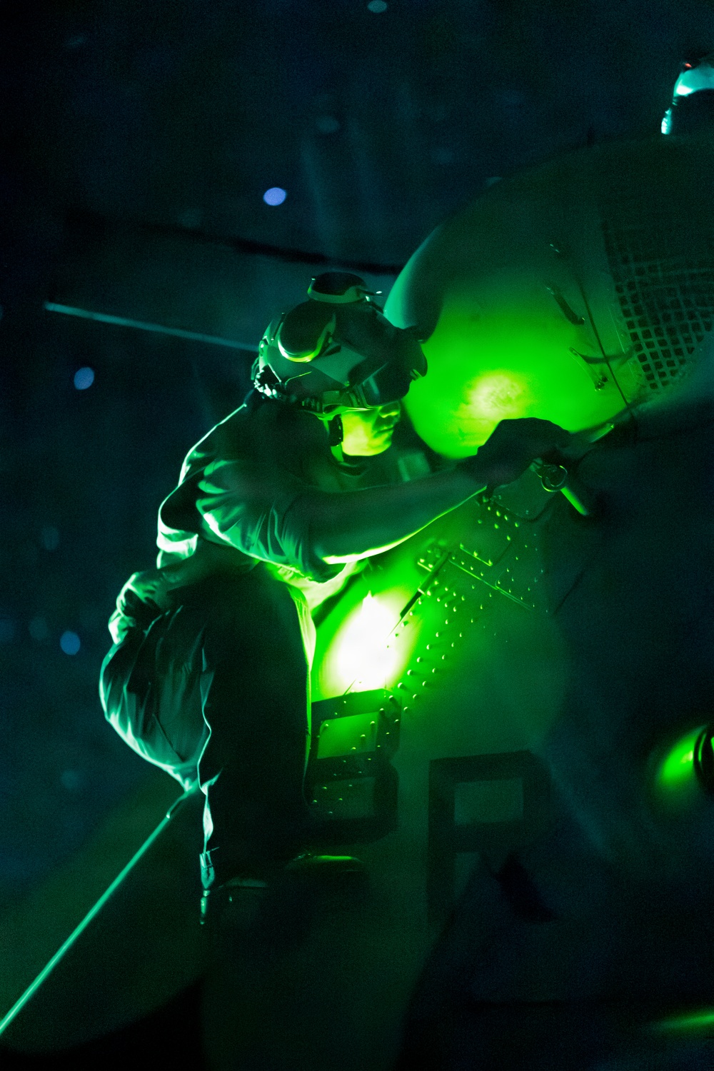 USS Mount Whitney Night Flight Operations