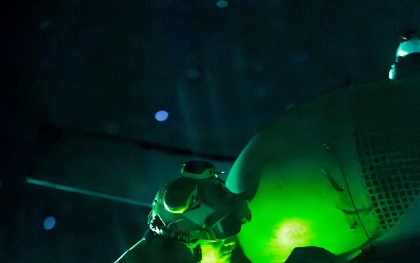 USS Mount Whitney Night Flight Operations