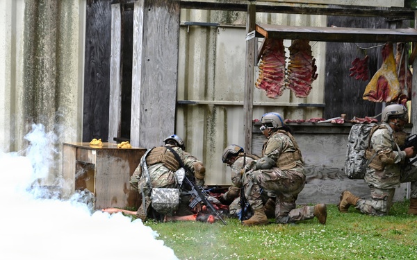 Soldiers React to Simulated Attack During CLS Training at JB MDL