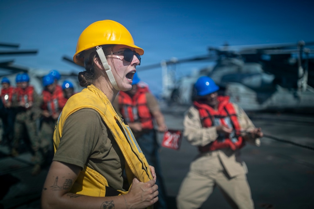 USS Tripoli Refuels at Sea