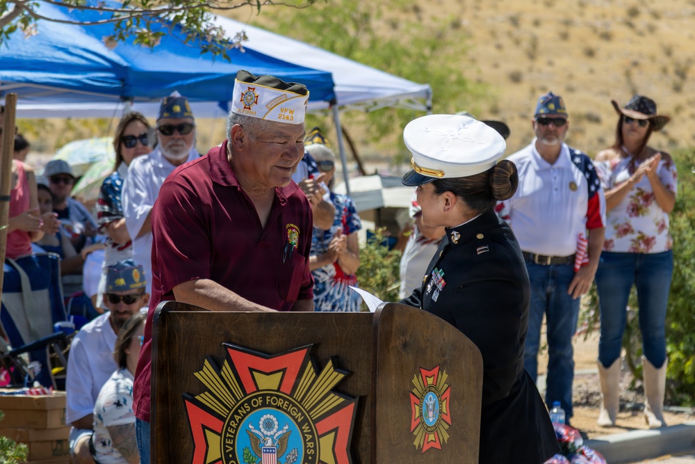 Veterans of Foreign Wars Memorial Day observance at Mountain View Cemetery in Barstow