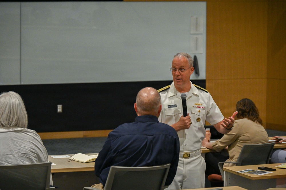 Rear Adm. Eric Ver Hage speaks at Harrisburg University