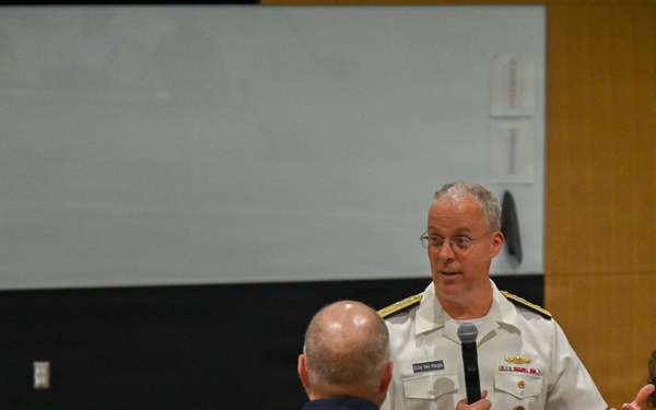 Rear Adm. Eric Ver Hage speaks at Harrisburg University