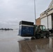 Pennsylvania Air National Guard member moves Blue Angels cargo with a forklift