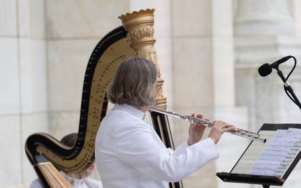 Navy Band Flute and Harp Duo Performs at Memorial Day Observance