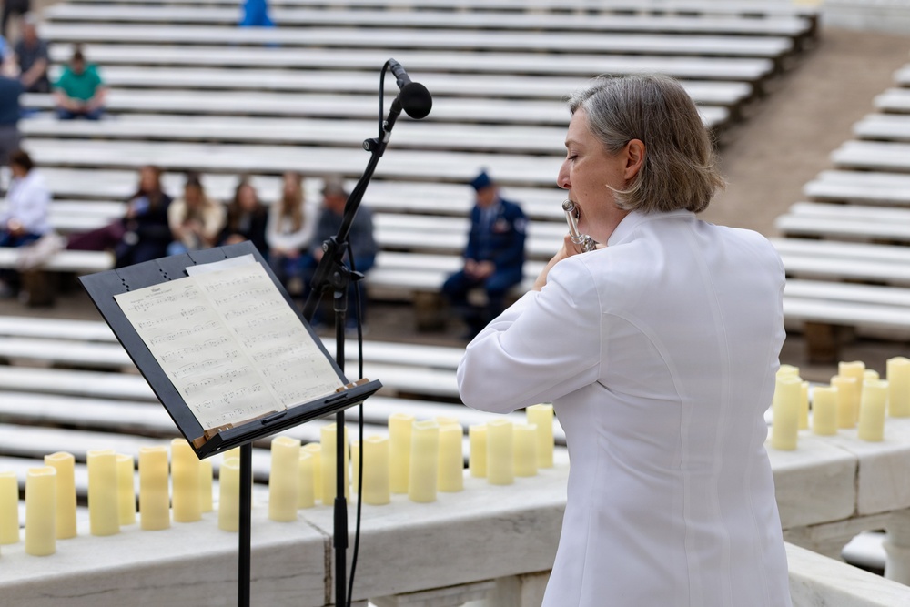 Navy Band Flute and Harp Duo Performs at Memorial Day Observance