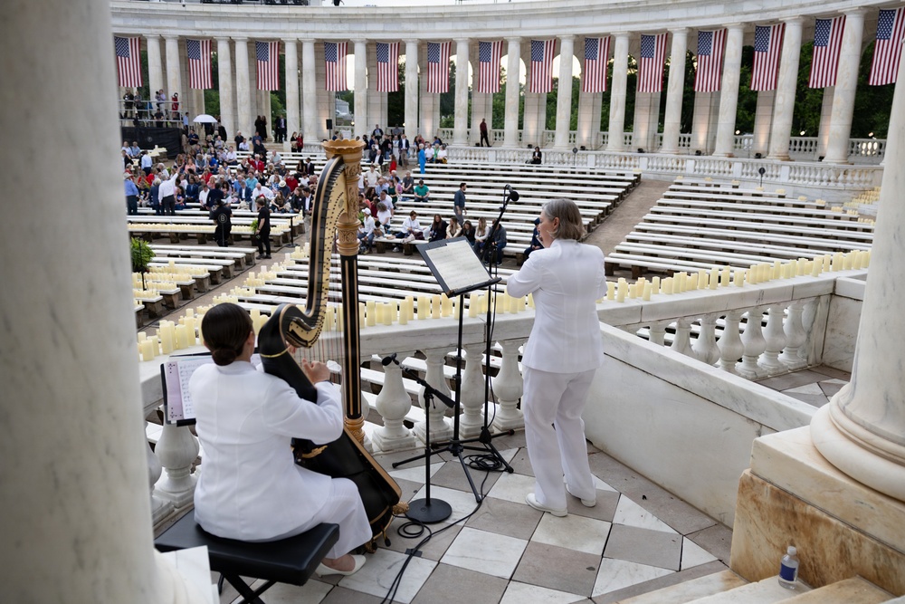 Navy Band Flute and Harp Duo Performs at Memorial Day Observance