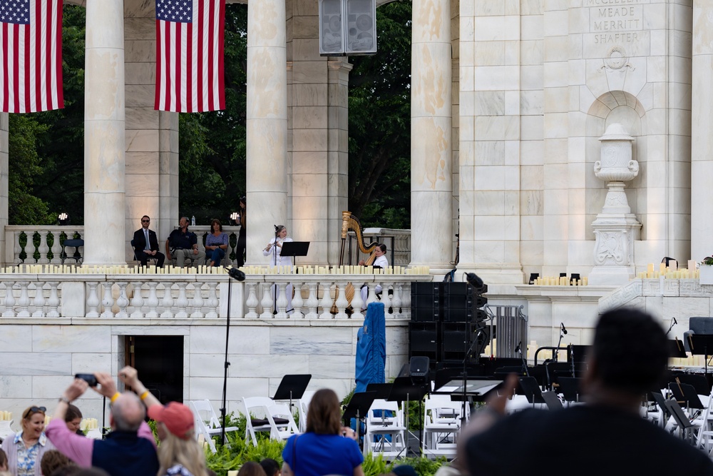 Navy Band Flute and Harp Duo Performs at Memorial Day Observance