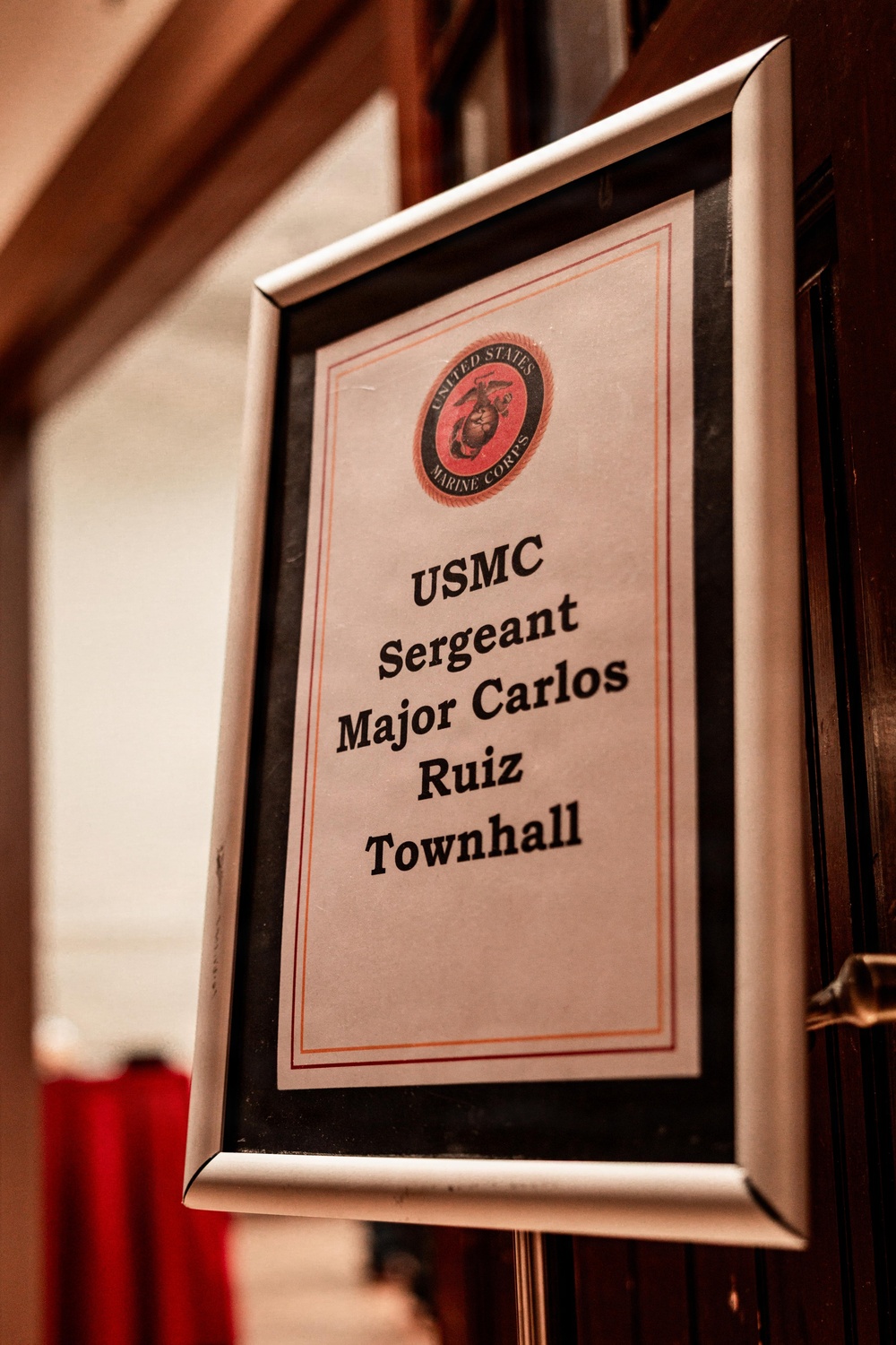 Sgt. Maj. Carlos A. Ruiz speaks to local veterans and military families at MCAGCC