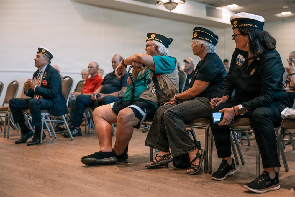 Sgt. Maj. Carlos A. Ruiz speaks to local veterans and military families at MCAGCC