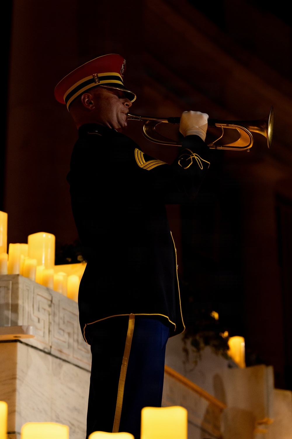 Army Bugler Performs Taps at Memorial Day Observance