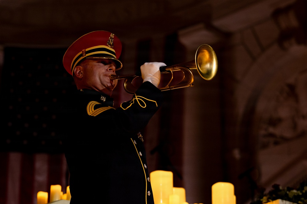 Army Bugler Performs Taps at Memorial Day Observance