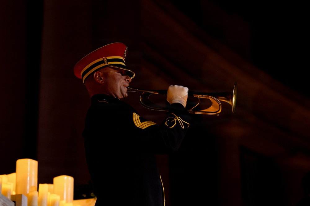 Army Bugler Performs Taps at Memorial Day Observance