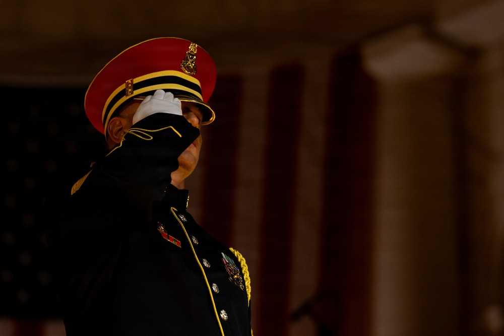 Army Bugler Performs Taps at Memorial Day Observance