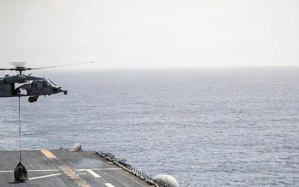 USS Tripoli Vertical Replenishment