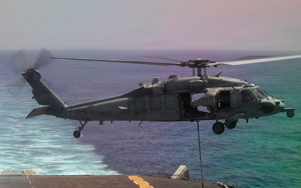 USS Tripoli Vertical Replenishment