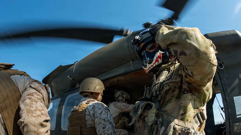 JTF-SB Marines, soldiers fly into CASEVAC drill