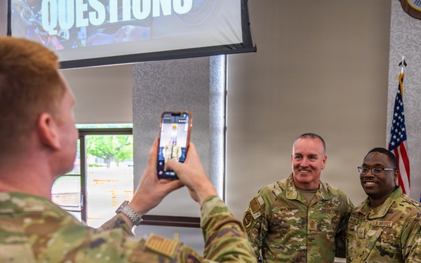 Chief Master Sgt. of the Air Force David R. Wolfe visits Scott Air Force Base