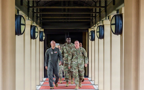 Chief Master Sgt. of the Air Force David R. Wolfe visits Scott Air Force Base