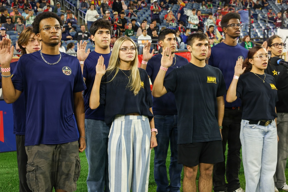 NTAG New England Future Sailors take Oath of Enlistment and MLS Soccer Game