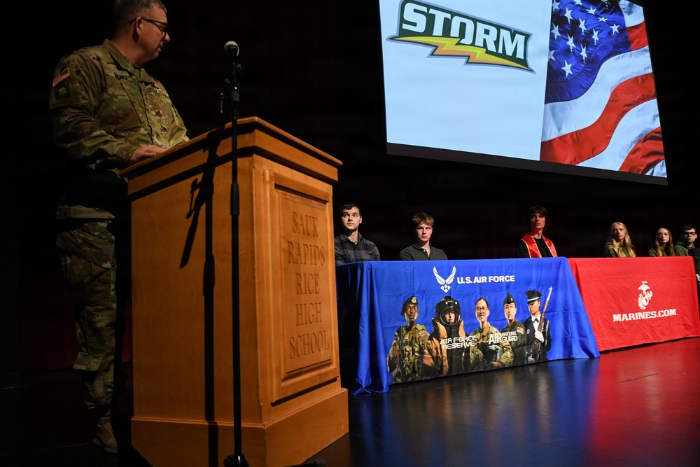 Sauk Rapids-Rice High School Celebrates Enlisting Classmates