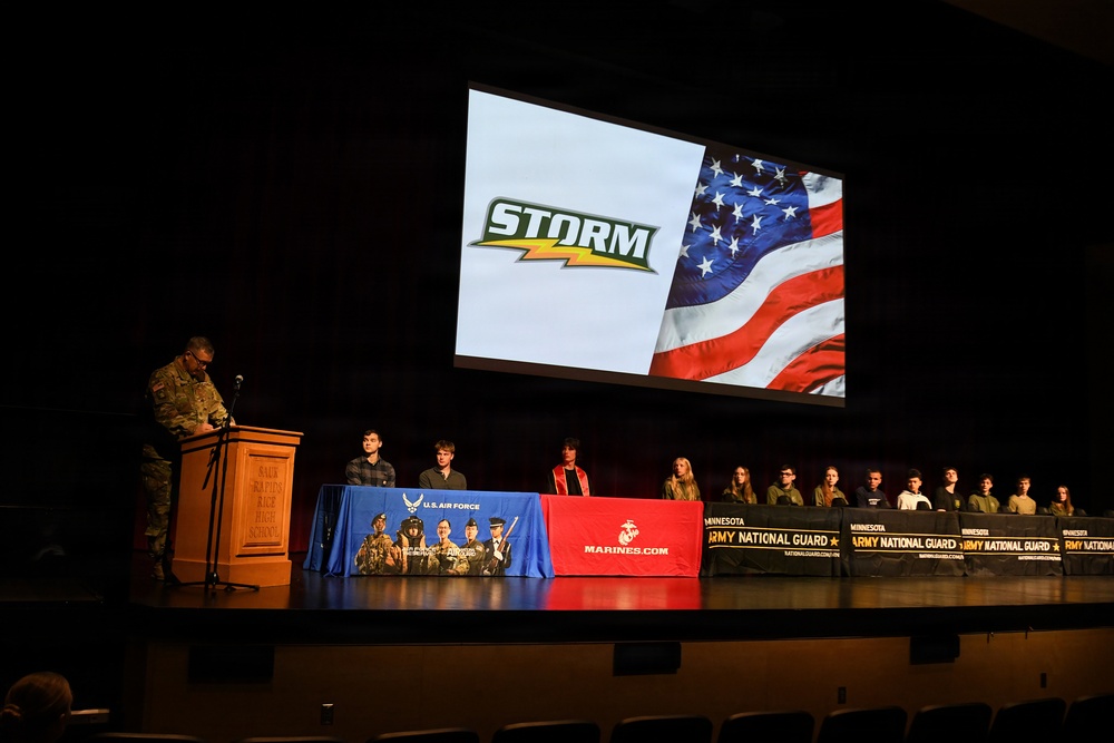 Sauk Rapids-Rice High School Celebrates Enlisting Classmates