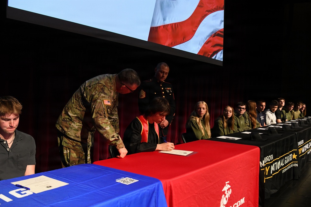 Sauk Rapids-Rice High School Celebrates Enlisting Classmates