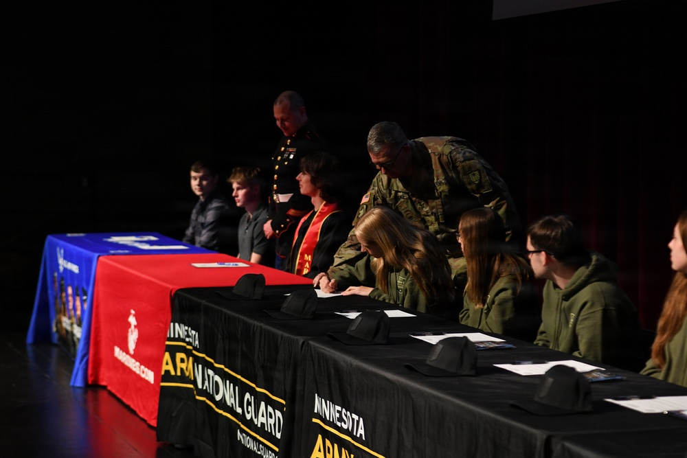 Sauk Rapids-Rice High School Celebrates Enlisting Classmates