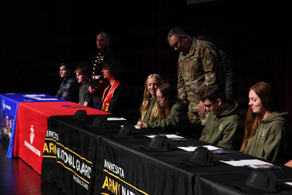 Sauk Rapids-Rice High School Celebrates Enlisting Classmates