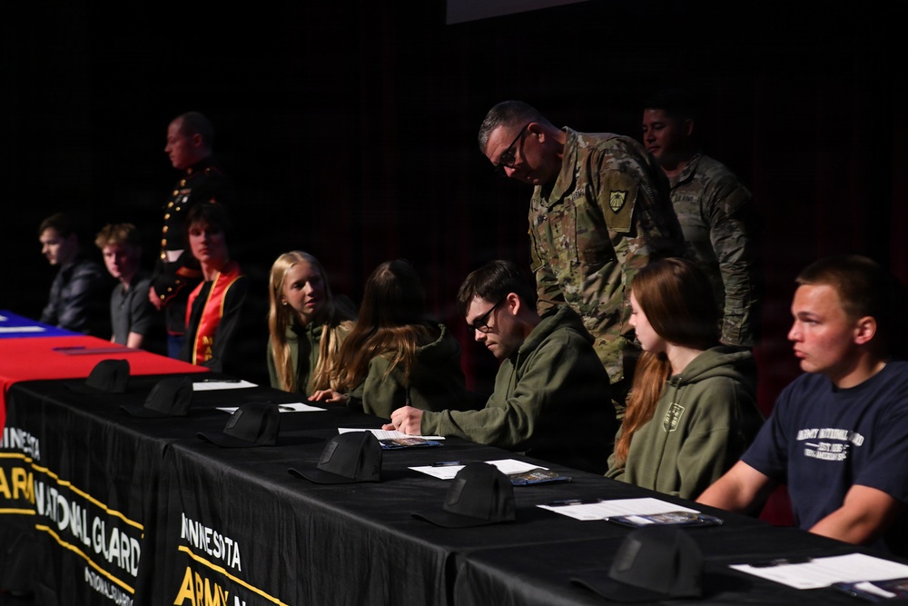 Sauk Rapids-Rice High School Celebrates Enlisting Classmates