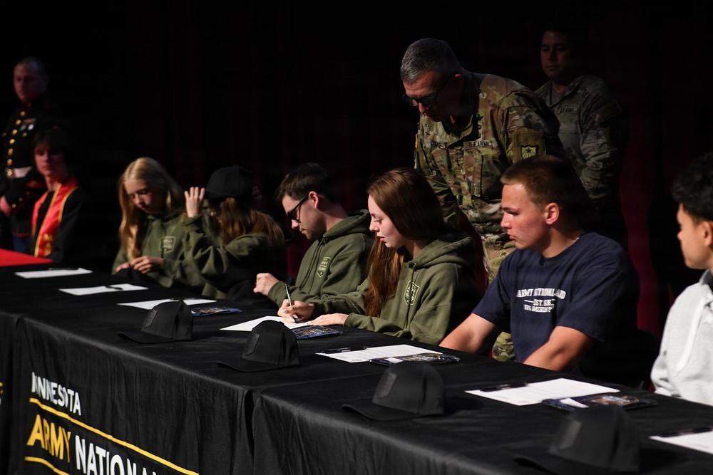 Sauk Rapids-Rice High School Celebrates Enlisting Classmates