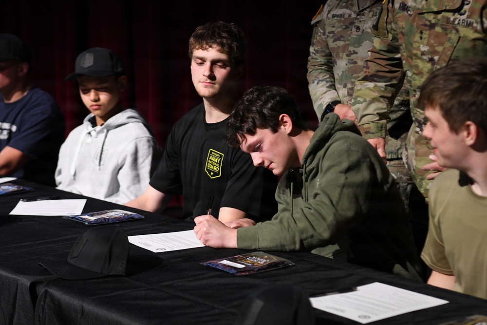 Sauk Rapids-Rice High School Celebrates Enlisting Classmates