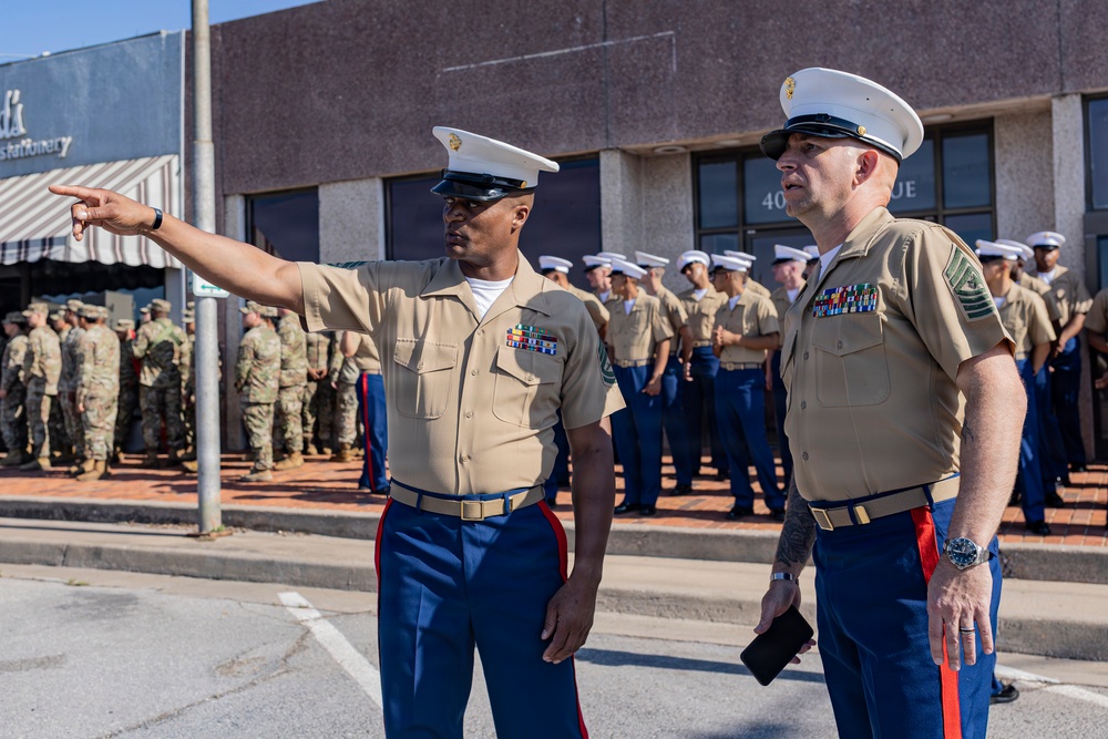 Fort Sill Soldiers and Marines Participates in Armed Forces Day Parade
