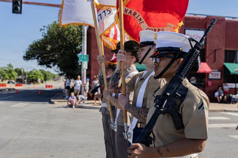 Fort Sill Soldiers and Marines Participates in Armed Forces Day Parade