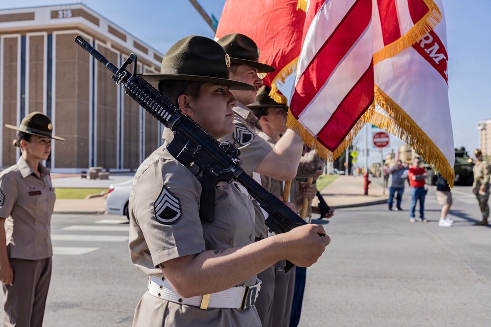 Fort Sill Soldiers and Marines Participates in Armed Forces Day Parade