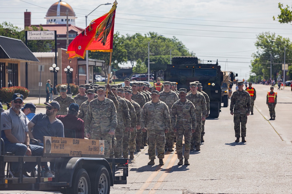 Fort Sill Soldiers and Marines Participates in Armed Forces Day Parade