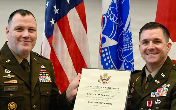 U.S. Army Lt. Col. Justin Cremisio Retirement Ceremony