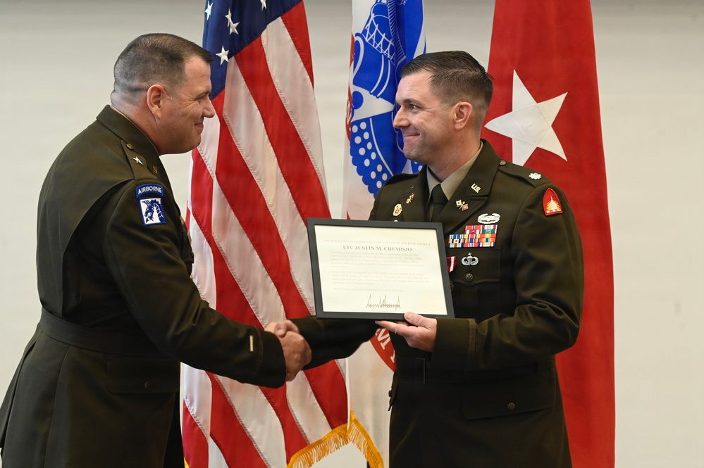 U.S. Army Lt. Col. Justin Cremisio Retirement Ceremony