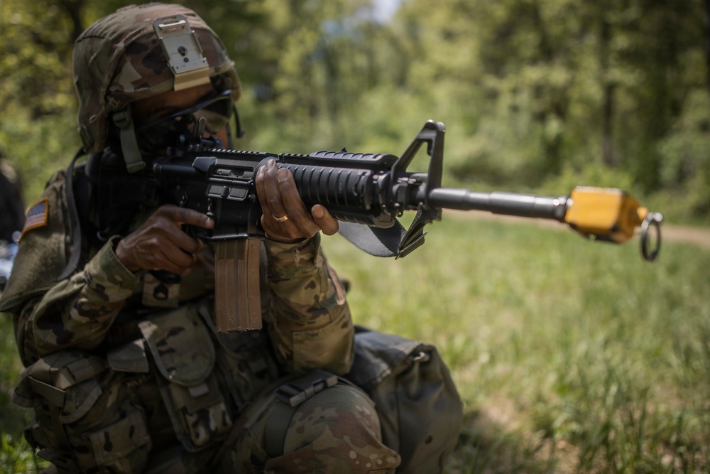 U.S. Army Soldier Reacts to Contact during the Best Squad Competitor