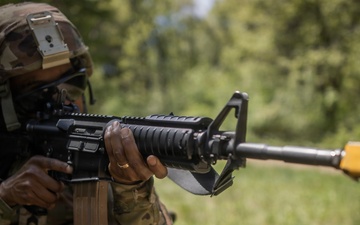 U.S. Army Soldier Reacts to Contact during the Best Squad Competitor