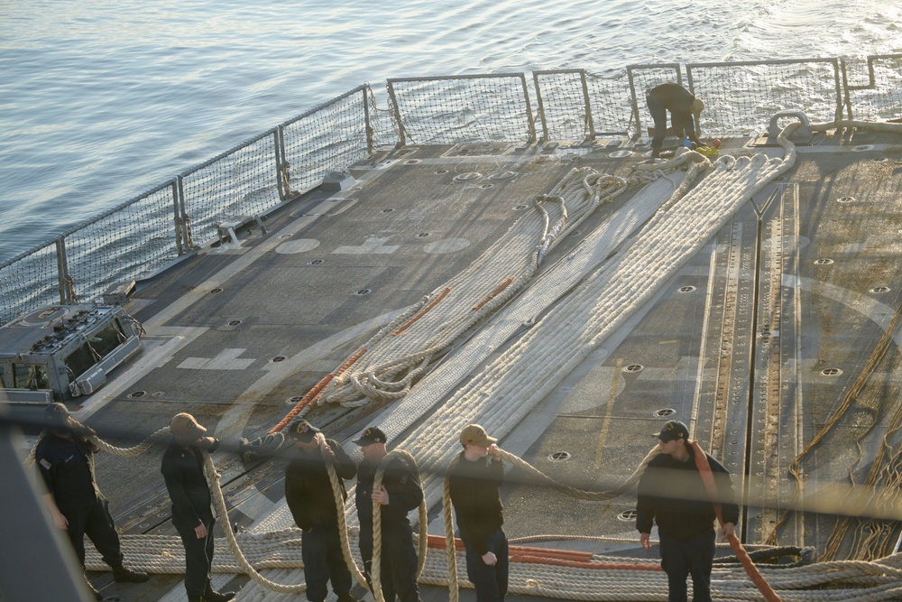 Line Handlers on Flight Deck