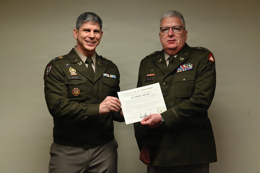 U.S. Army Lt. Col. John C. Kluge Retirement Ceremony