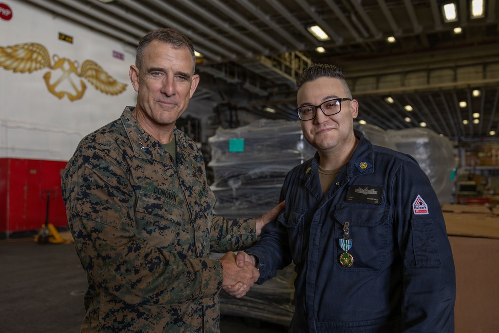 Gen. Francis L. Donovan, Commander, U.S. Southern Command, Visits USS Iwo Jima