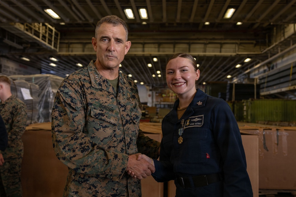 Gen. Francis L. Donovan, Commander, U.S. Southern Command, Visits USS Iwo Jima