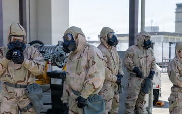 MALS-12 Marines train in MOPP gear