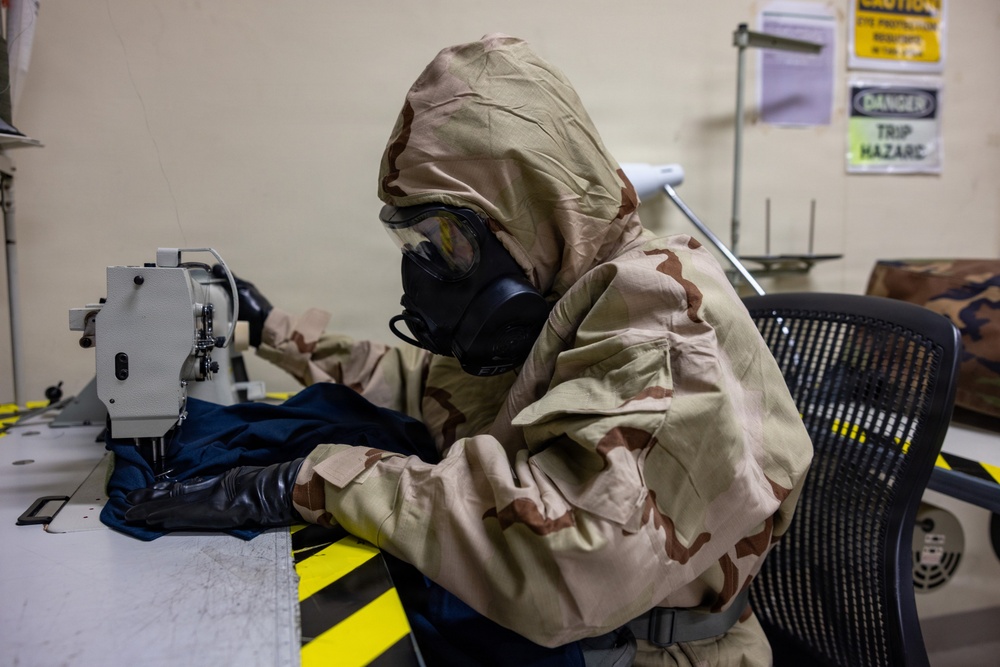 MALS-12 Marines train in MOPP gear