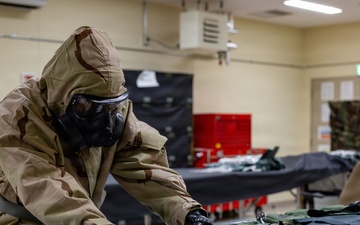 MALS-12 Marines train in MOPP gear