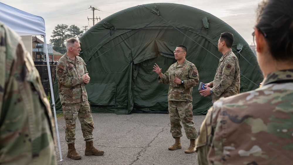 694th ISRG and Seventh Air Force senior leaders tour dispersed operations site during a combat readiness exercise